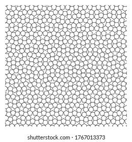 Penrose Tiling Mosaic In Black And White. Vector