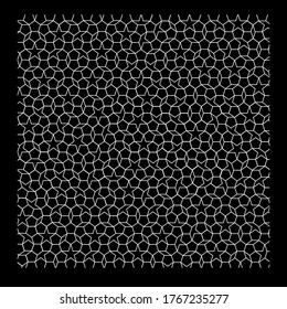 Penrose Tiling Mosaic In Black And White. Vector