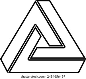 Penrose Triangle flat black vector icon.