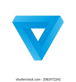 Penrose triangle icon in blue