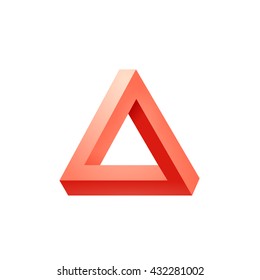 Penrose triangle icon. Impossible triangle shape. Optical Illusion. Vector Illustration isolated on white