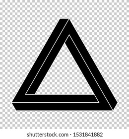 Penrose triangle icon isolated on transparent background, vector