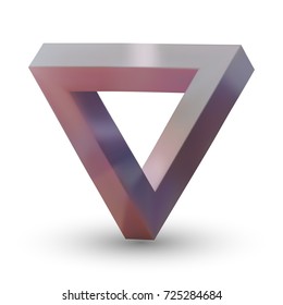 Penrose triangle. Impossible looped triangle. Vector illustration.