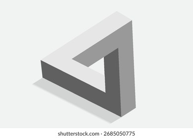 Penrose-Dreieck einzeln auf weißem Hintergrund, Vektorgrafik