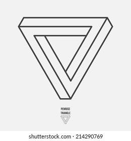 Penrose triangle, line design, vector illustration