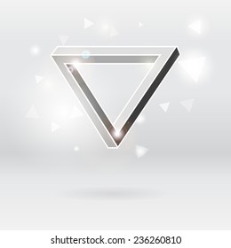 Penrose triangle, line design, vector illustration