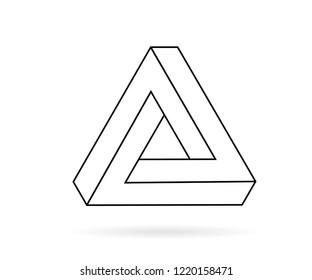 Penrose triangle line icon 
