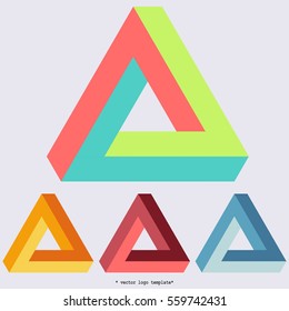 Penrose triangle. Vector logo template. Impossible triangle shape.