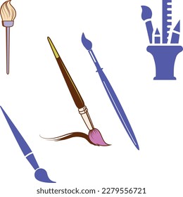 pens for drawing, ruler, round