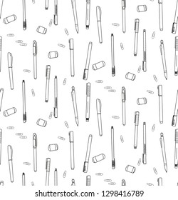 pens, eraser, stationery pattern