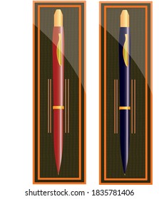 PENS FOR GIFT VECTOR ART GRAPHIC