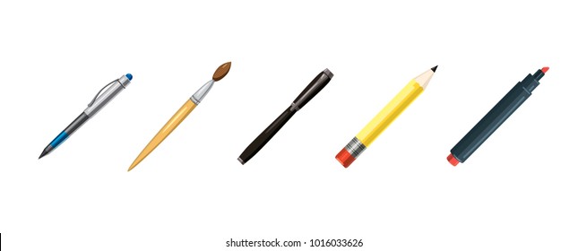 Pens icon set. Cartoon set of pens vector icons for web design isolated on white background