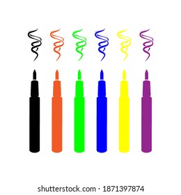 Pens icon in trendy flat design