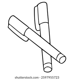 pens illustration hand drawn outline vector