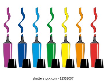 Pens isolated on white background