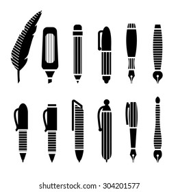 Pens and Markers Icons Vector files.