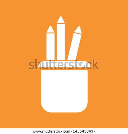 Pens and pencils icon, stock vector illustration, EPS10.
