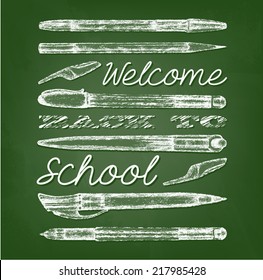 Pens and pencils. Welcome back to school.