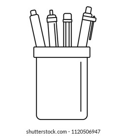 Pens set icon. Outline pens set vector icon for web design isolated on white background
