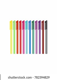 Pens of various colors