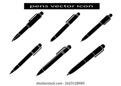 ícone de vetor de canetas silhueta vetor