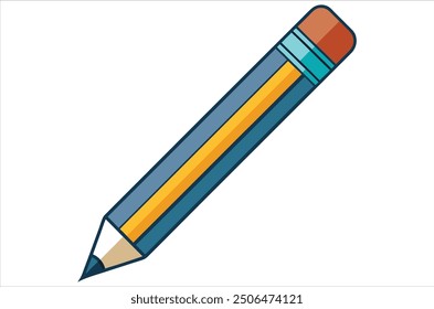 Pensil colored yellow on white background vector illustration