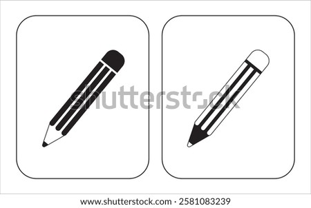pensil icon in line and flat style