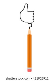 Pensil with lines images.Cartoon flat vector illustration. Objects isolated on a background. 