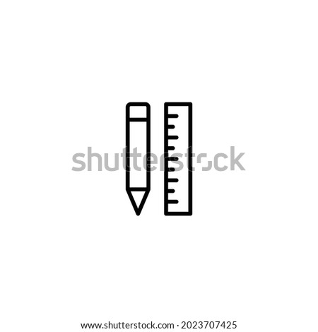 Pensil and ruler icon vector for web site Computer and mobile app