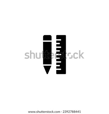 Pensil and ruler icon vector for web site Computer and mobile app