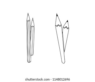 Pensil set on white background vector illustration