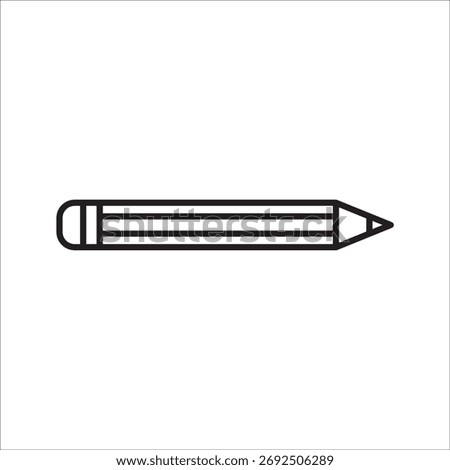 pensil Vector icon simple flat liner illustration on white background.