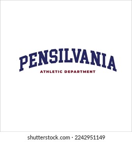 Pensilvania logo, white blue letter background, varsity
