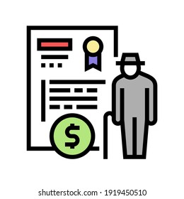 vector de icono de color de asignación de pensiones. signo de asignación de pensión. ilustración de símbolo aislado