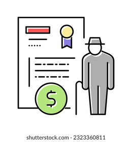 vector de icono de color de asignación de pensiones. signo de asignación de pensión. ilustración de símbolo aislado