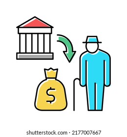 pension benefits color icon vector. pension benefits sign. isolated symbol illustration