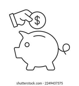 Icono vector de calculadora de pensiones. Firma de línea para concepto móvil y diseño web. Símbolo, ilustración del logotipo. Gráficos vectoriales