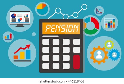 pension displayed on calculator with financial elements