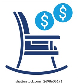 Pension Flat Blue Icon Ilustración vectorial