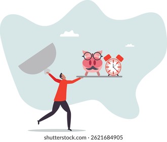 Pension fund investment for retirement, saving or wealth rich senior elderly adult, earning or profit, future value or growth for retirement planning.character for design.