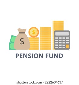 Pensionsfondsvektor. Ruhestandsplan. Finanz- und Investitionskonzept.