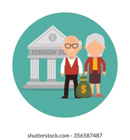 Pension funding graphic design, vector illustration eps10
