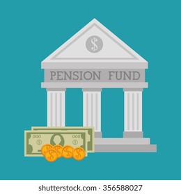 Pension funding graphic design, vector illustration eps10
