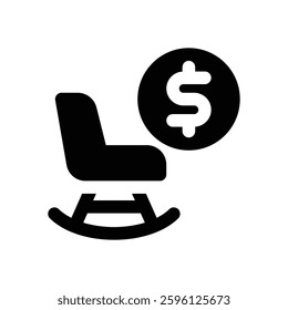 pension glyph icon. Strong and solid vector icon for websites, mobile interfaces, presentations, and visual branding. High quality and easy to edit.