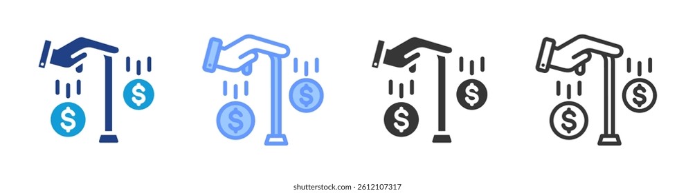 Pension icon set multiple style collection