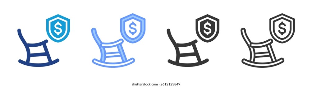 Pension icon set multiple style collection