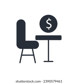 pension icon. vector.Editable stroke.linear style sign for use web design,logo.Symbol illustration.