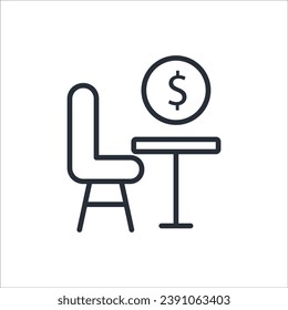 pension icon. vector.Editable stroke.linear style sign for use web design,logo.Symbol illustration.