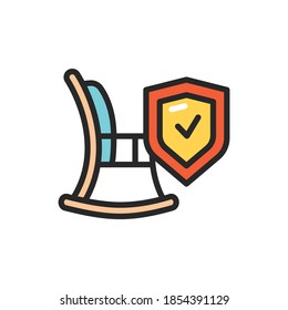 Pension insurance color line icon. Isolated vector element.