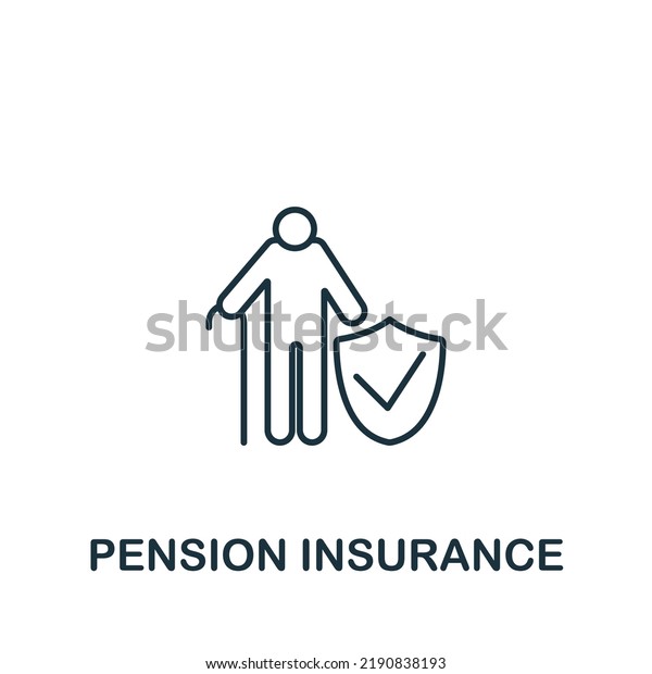 Pension Insurance icon. Line\
simple Insurance icon for templates, web design and\
infographics